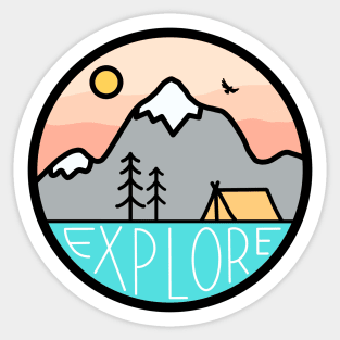 Explore landscape Sticker